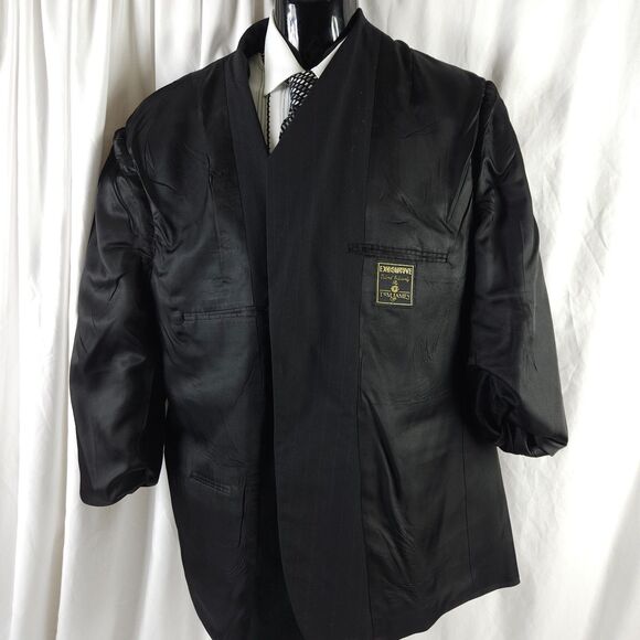 Tom James Executive Mens 42L Black 2-Button Single Vent Sports Coat Blazer - Picture 3 of 10